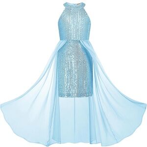 Grace Karin Shimmering Blue Sequin Dress